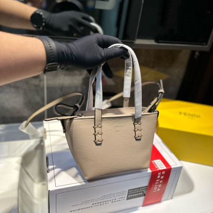 Dove-Coloured Leather Roll Mini Bag