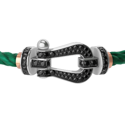 FORCE 10 BRACELET 18K WHITE GOLD AND BLACK DIAMONDS LARGE MODEL