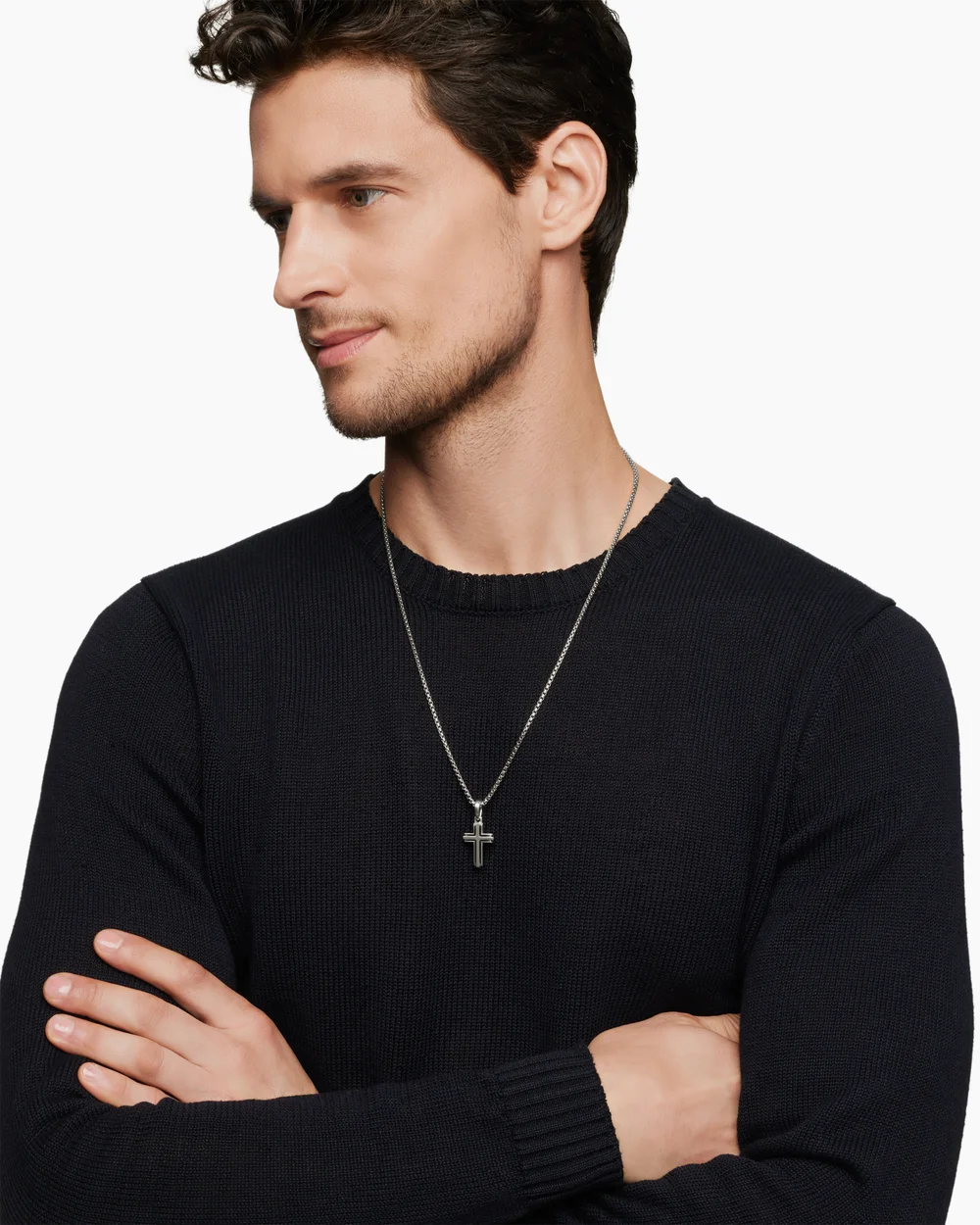 Deco Cross Pendant Sterling Silver