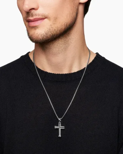Chevron Cross Pendant Sterling Silver