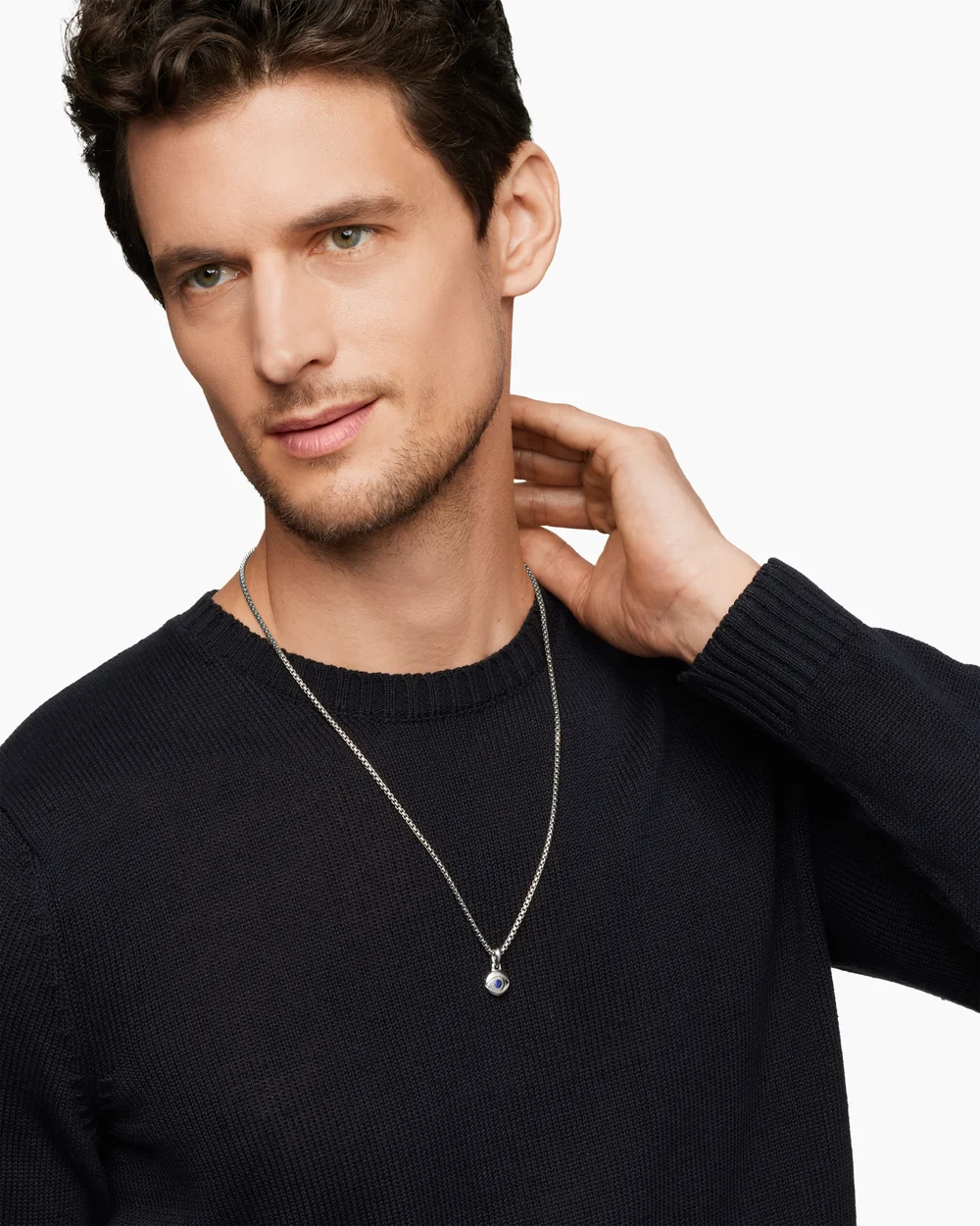 Evil Eye Amulet Sterling Silver with Lapis