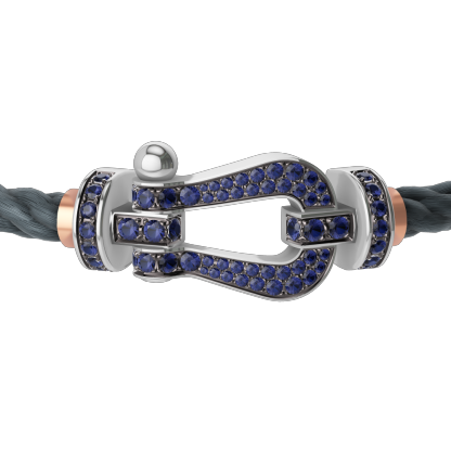 FORCE 10 BRACELET 18K WHITE GOLD AND BLUE SAPPHIRES LARGE MODEL