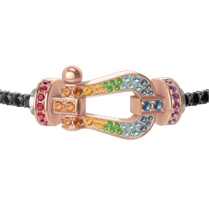 FORCE 10 BRACELET 18K PINK GOLD AND COLORED STONES LARGE MODEL