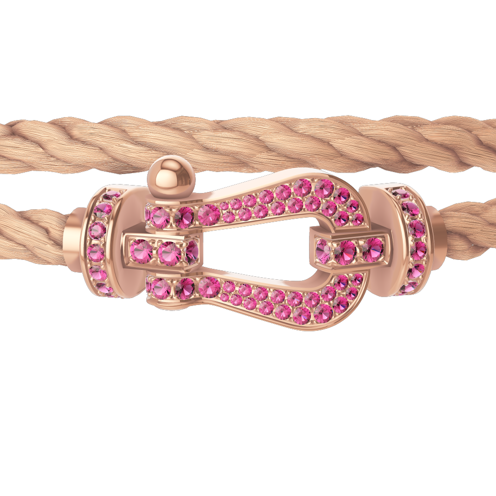FORCE 10 BRACELET 18K PINK GOLD AND PINK SAPPHIRES LARGE MODEL