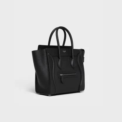 Micro Luggage handbag in drummed calfskin