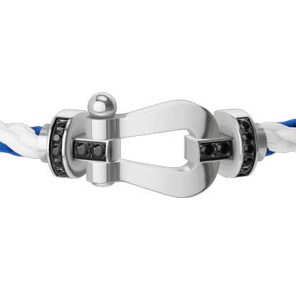 FORCE 10 BRACELET 18K WHITE GOLD AND BLACK DIAMONDS LARGE MODEL