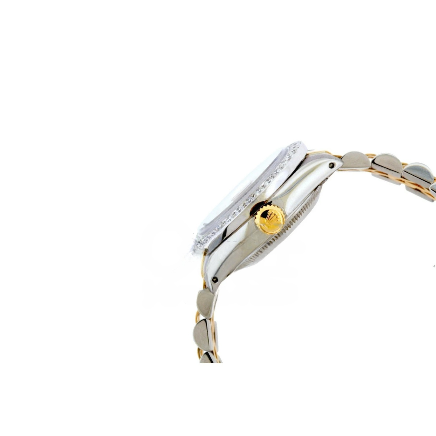 Datejust Diamond Watch, 26mm, Yellow Gold and Stainless Steel Bracelet Black Dial w/ Diamond Bezel