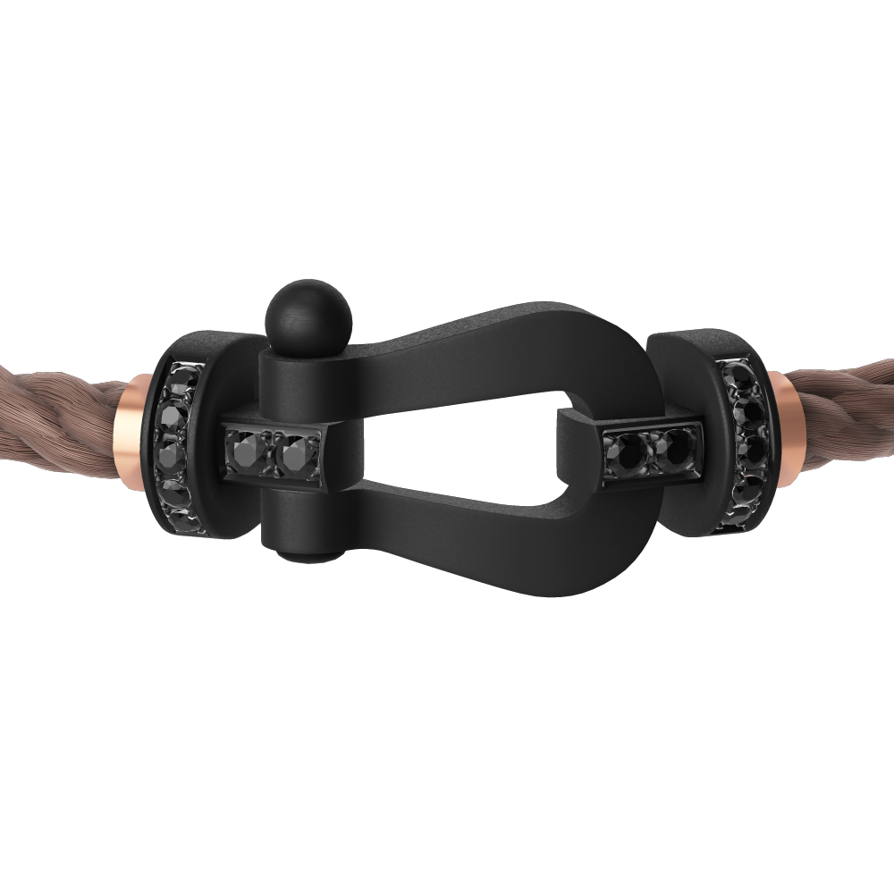 FORCE 10 BRACELET BLACK TITANIUM AND BLACK DIAMONDS LARGE MODEL