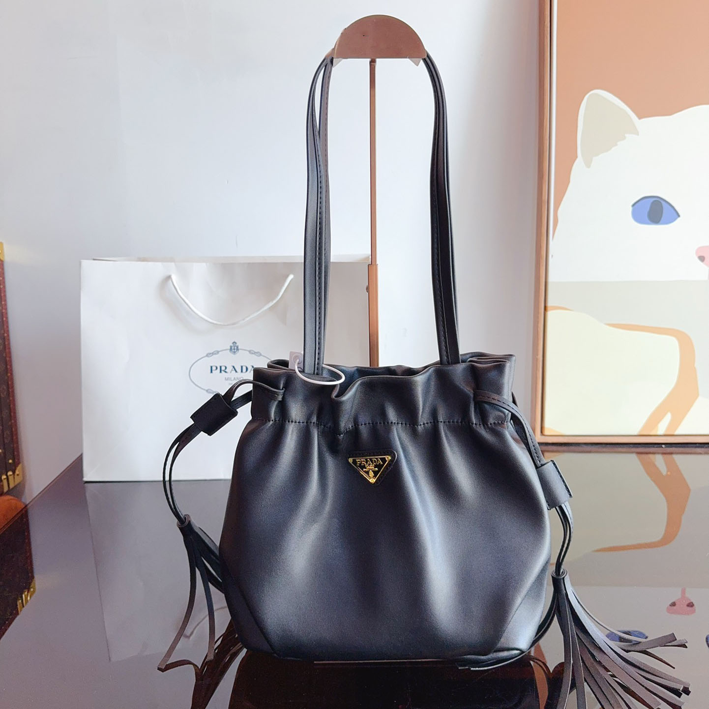 Nappa leather shoulder bag