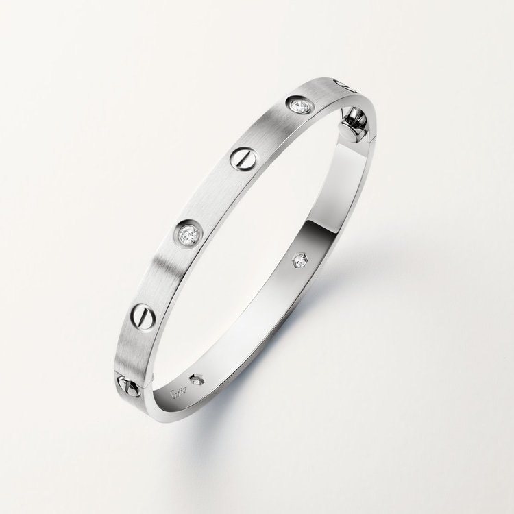 LOVE bracelet, classic model, brushed, 4 diamonds