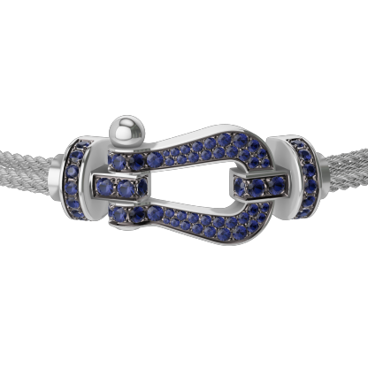 FORCE 10 BRACELET 18K WHITE GOLD AND BLUE SAPPHIRES LARGE MODEL