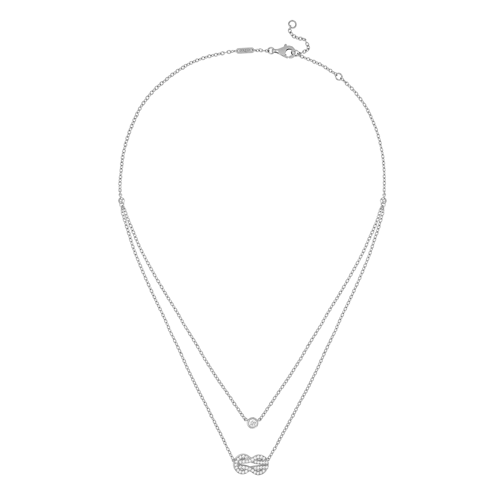 CHANCE INFINIE NECKLACE 18K WHITE GOLD AND DIAMONDS MEDIUM MODEL