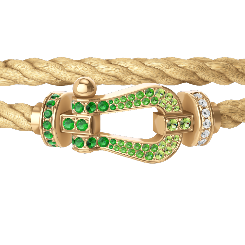 FORCE 10 BRACELET 18K YELLOW GOLD AND COLORED STONES LARGE MODEL