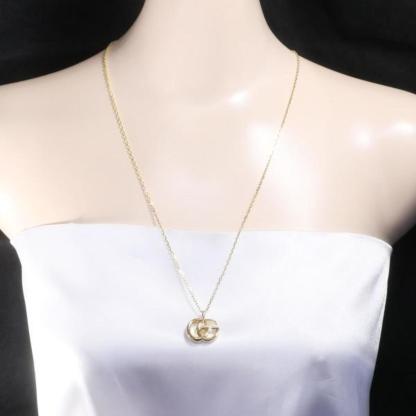 Double G K18YG Necklace Total Weight Approx. 16.4g 63cm Jewelry