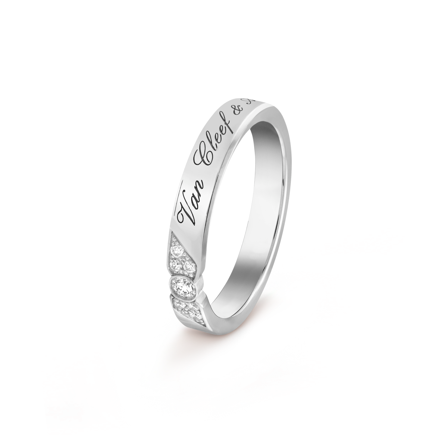 Toujours Signature Etoiles wedding band, 3 mm Platinum, Diamond