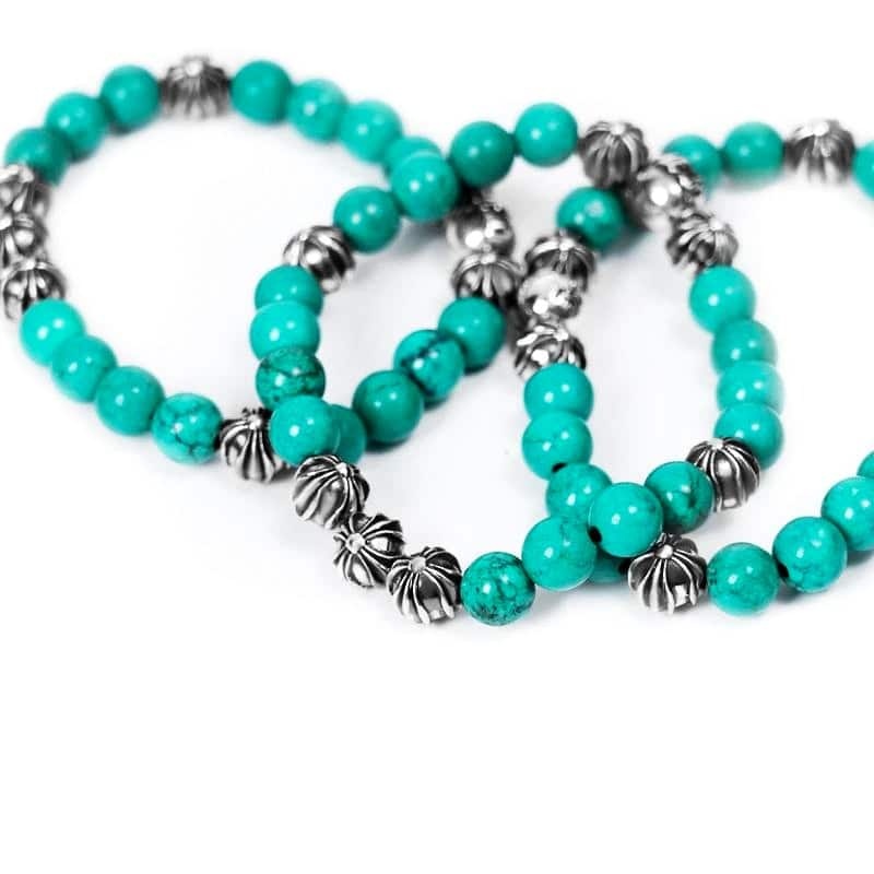 TURQUOISE BEAD BRACELET 8MM