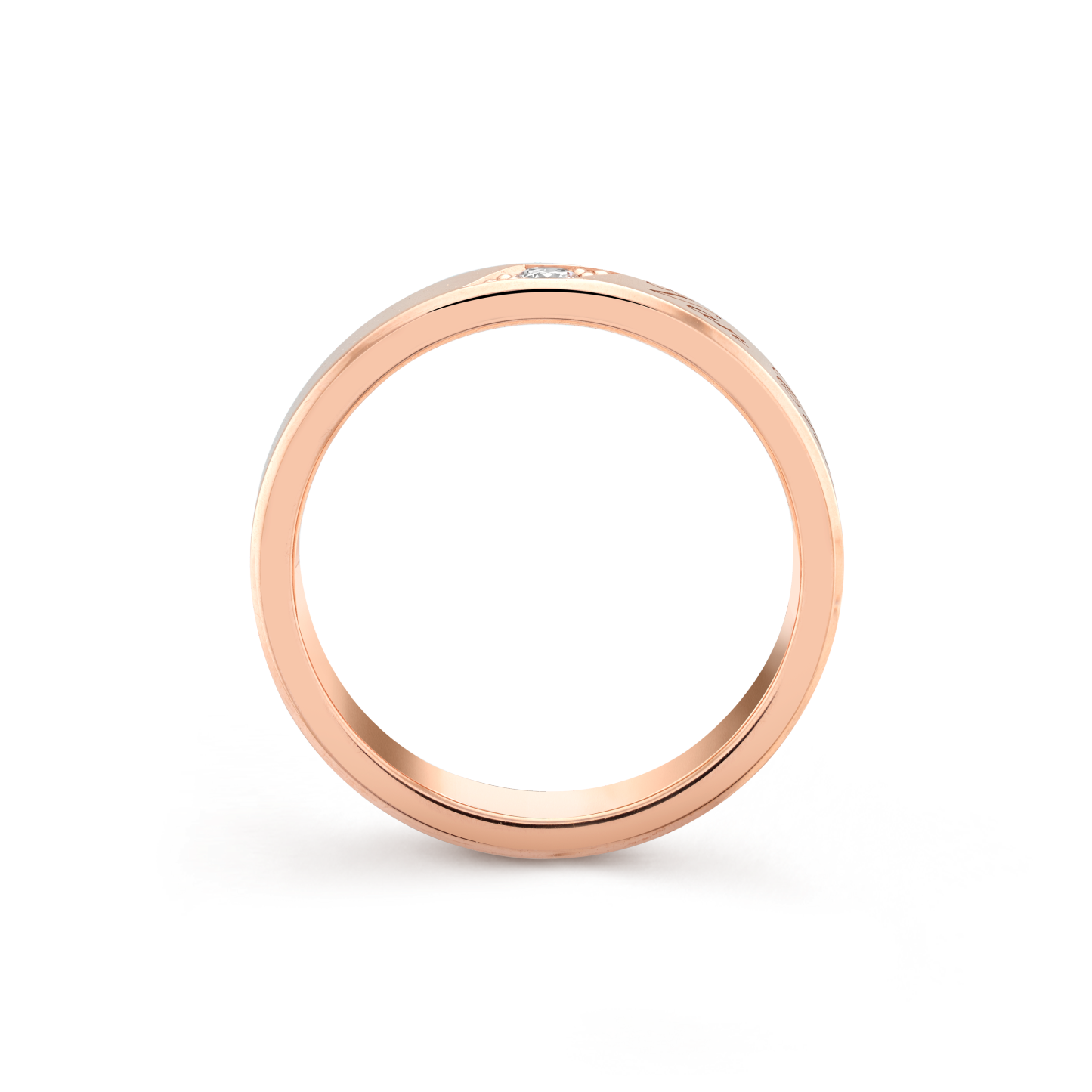 Toujours Signature Etoiles wedding band, 3 mm 18K rose gold, Diamond