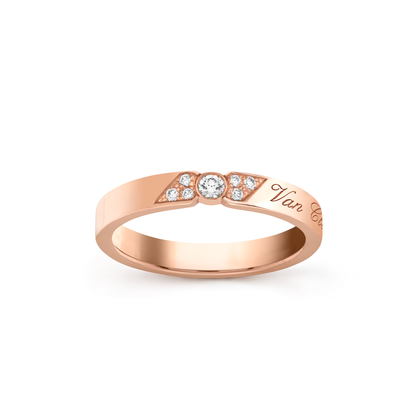 Toujours Signature Etoiles wedding band, 3 mm 18K rose gold, Diamond