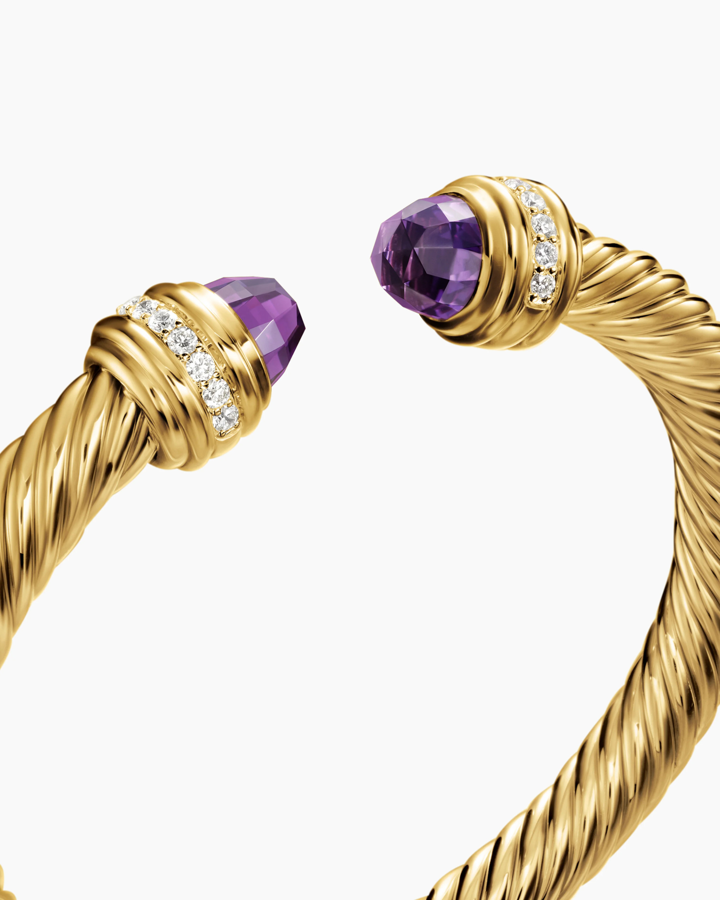 Classic Cablespira庐 Bracelet 18K Yellow Gold with Amethyst and Diamonds, 7mm