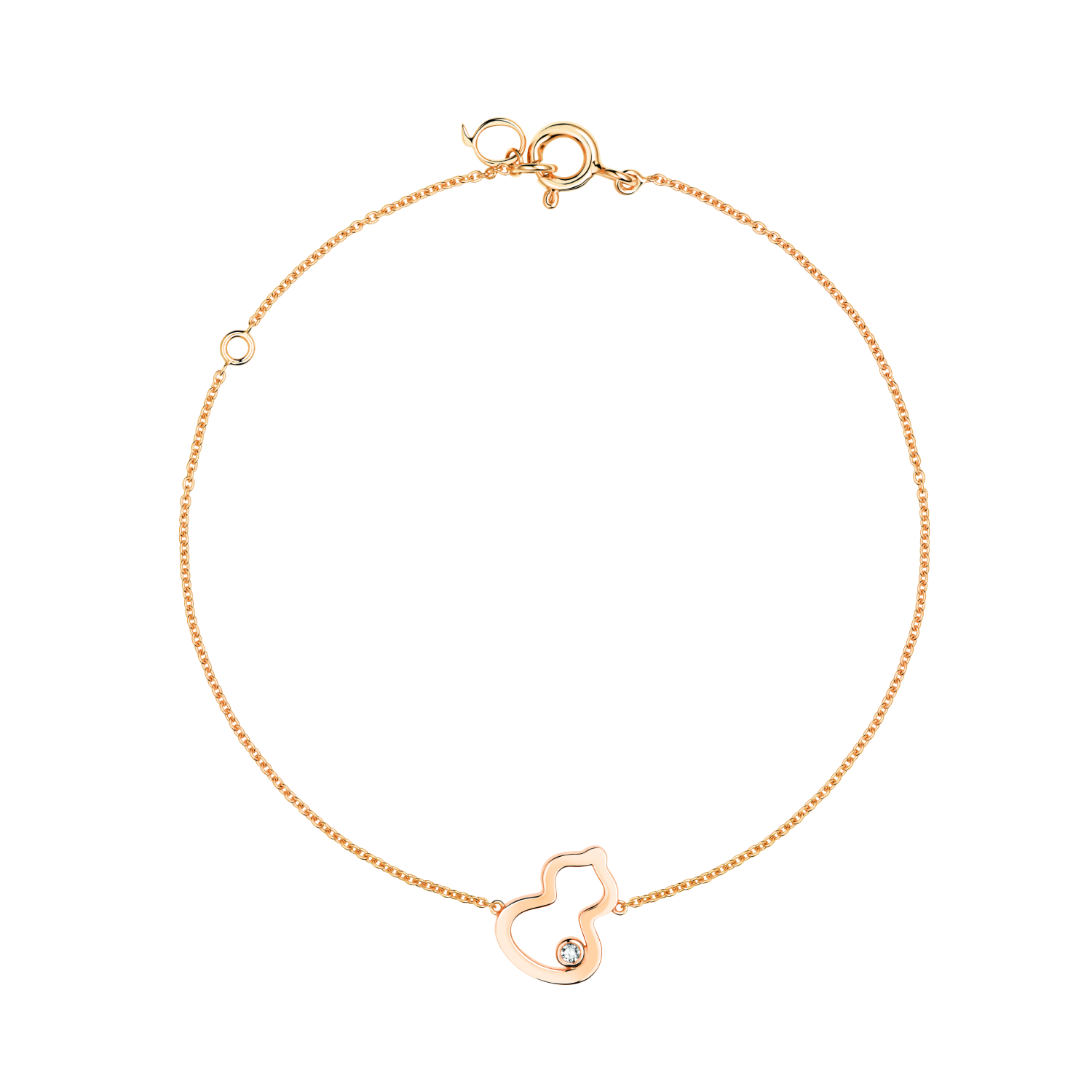 Petite Wulu bracelet in 18K rose gold with a diamond
