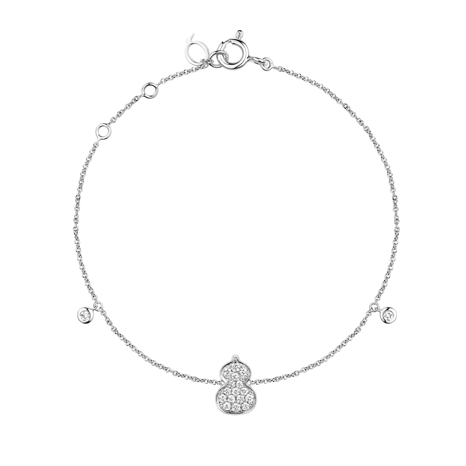 Petite Wulu bracelet in 18K white gold with diamonds