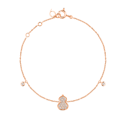 Petite Wulu bracelet in 18K rose gold with diamonds