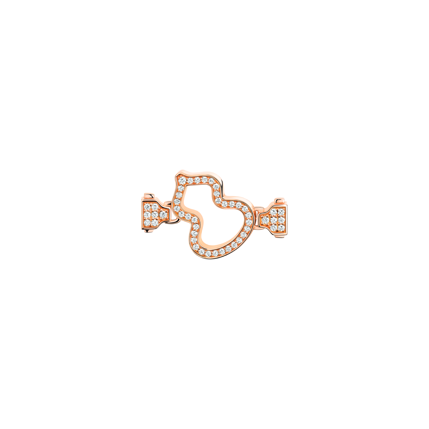 Small Wulu buckle in 18K rose gold with diamonds