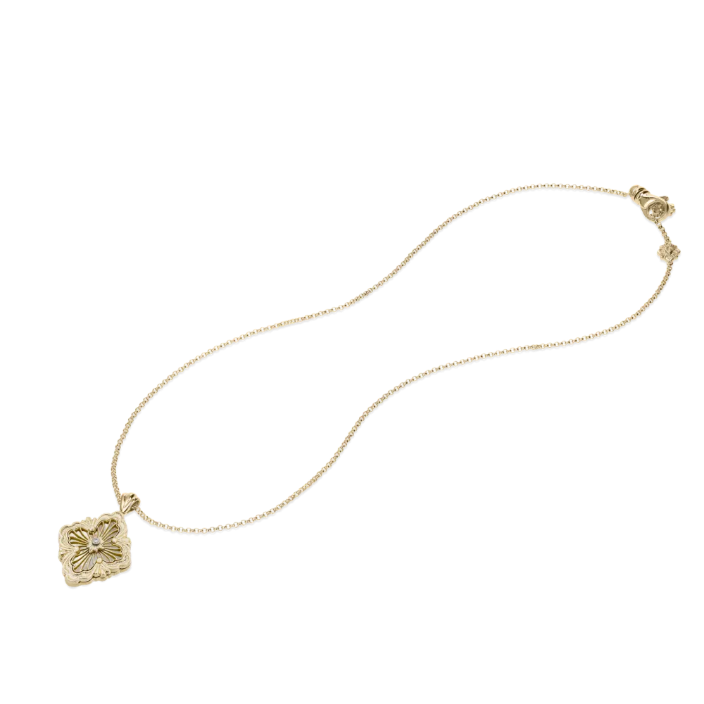 OPERA TULLE YELLOW GOLD SET PENDANT WITH MOTHER OF PEARL
