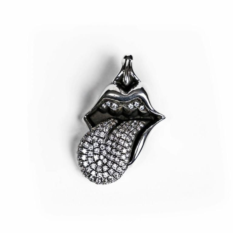 ROLLING STONES TONGUE & LIP PENDANT WITH DIAMOND