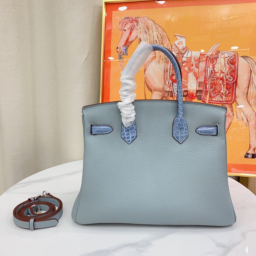 Herthtmes Togo Matte Alligator Birkin Touch 25/30 Gold