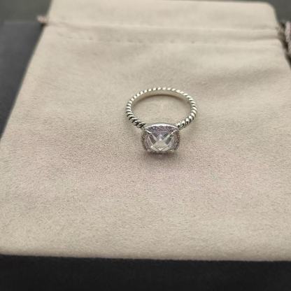 Petite Chatelaine® Pavé Bezel Ring Sterling Silver with White Topaz and Diamonds