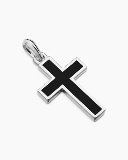 Exotic Stone Cross Sterling Silver with Black Onyx