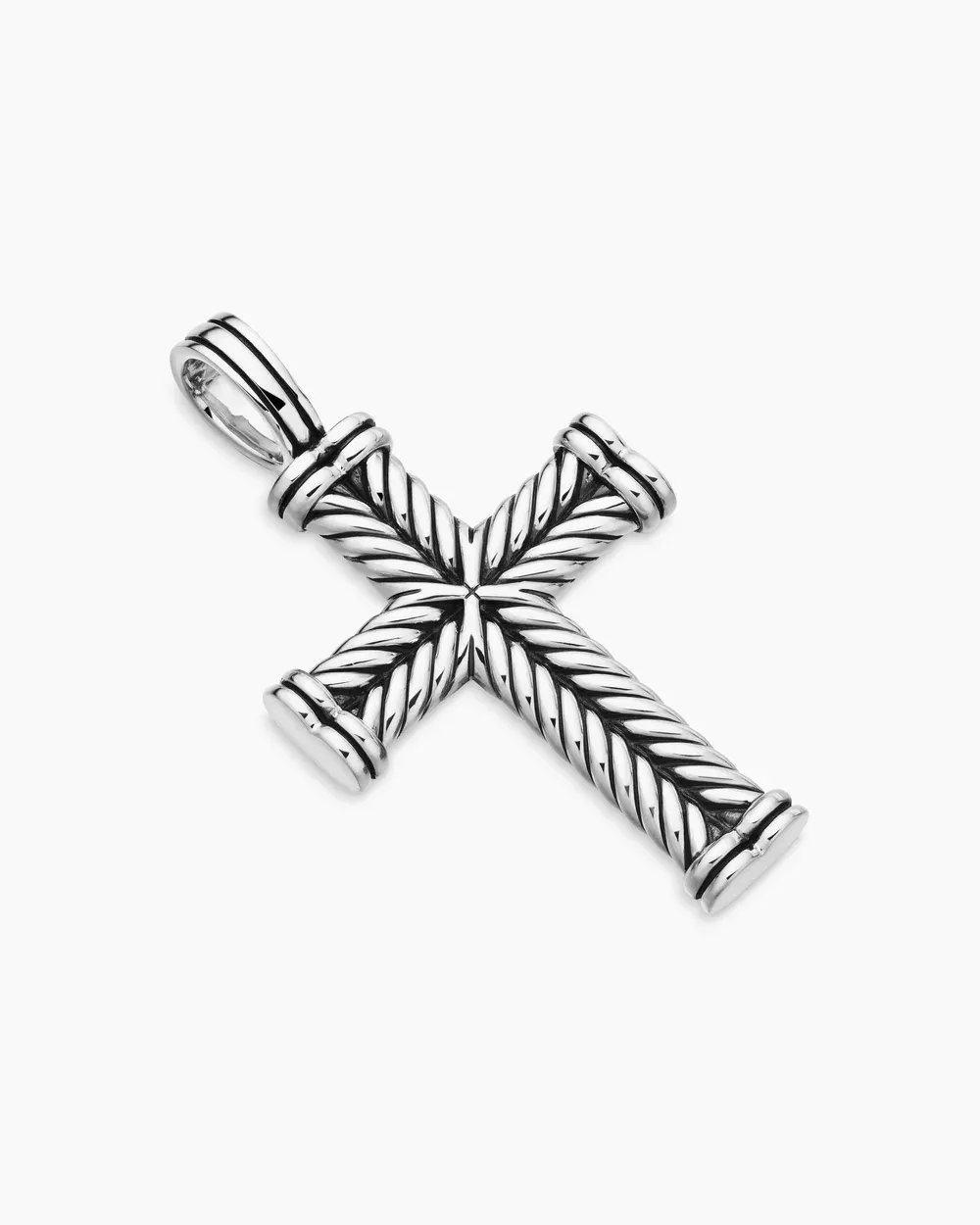 Chevron Cross Pendant Sterling Silver