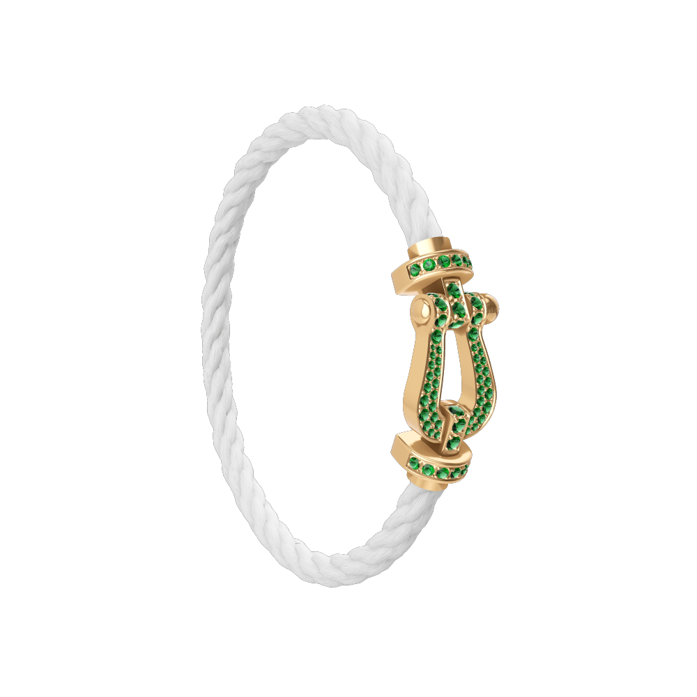FORCE 10 BRACELET 18K YELLOW GOLD AND EMERALDS LARGE MODEL