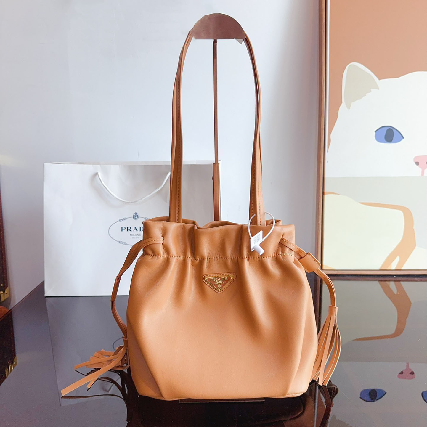 Nappa leather shoulder bag