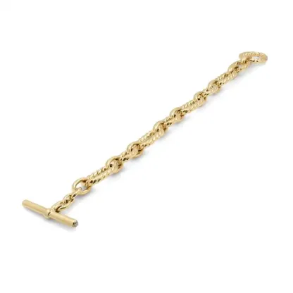 Dathtvid Yurthtman Yellow Gold and Diamond Cushion Link Bracelet