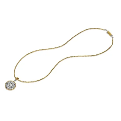 RAMAGE YELLOW AND WHITE GOLD PENDANT WITH DIAMONDS