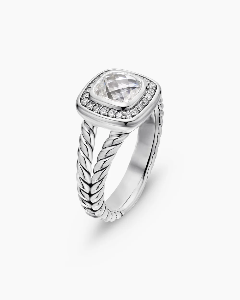 Petite Albion® Ring Sterling Silver with White Topaz and Diamonds