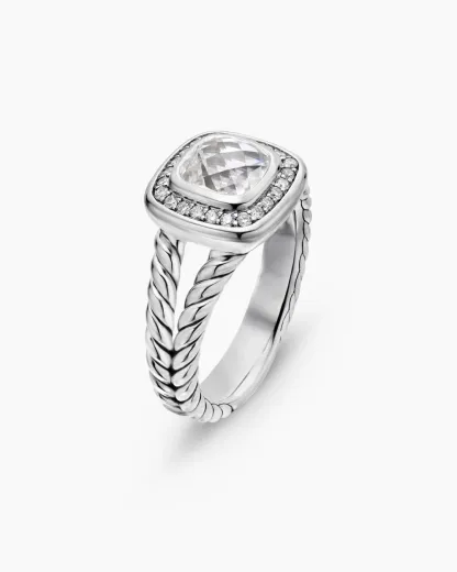 Petite Albion® Ring Sterling Silver with White Topaz and Diamonds