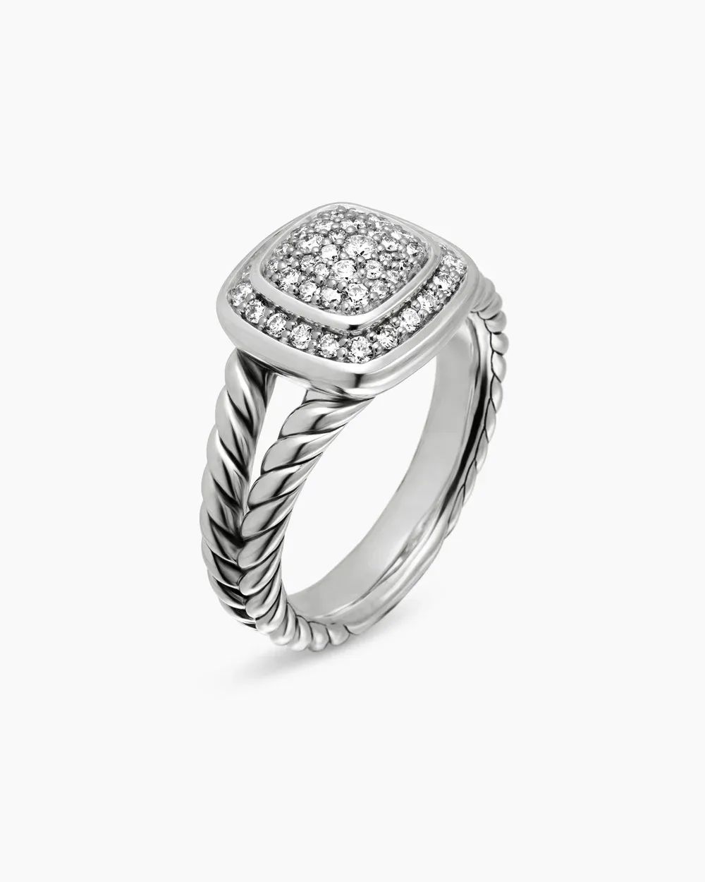 Petite Albion® Ring Sterling Silver with Pavé Diamonds