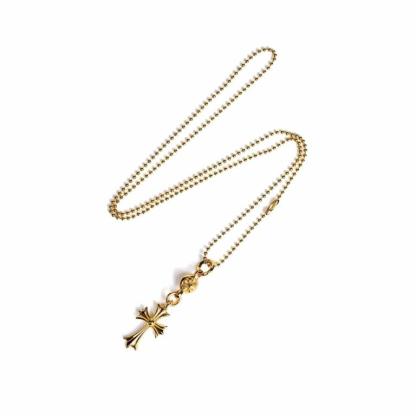 22K GOLD CROSS WITH ONE GOLD BALL CHARM