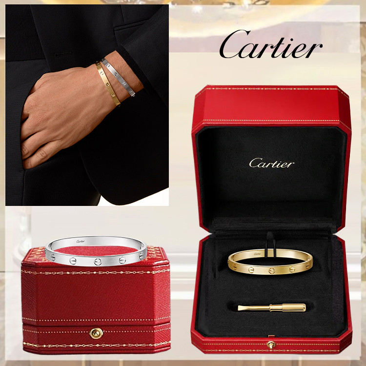 LOVE BRACELET, CLASSIC MODEL, BRUSHED & LOVE BARACELET