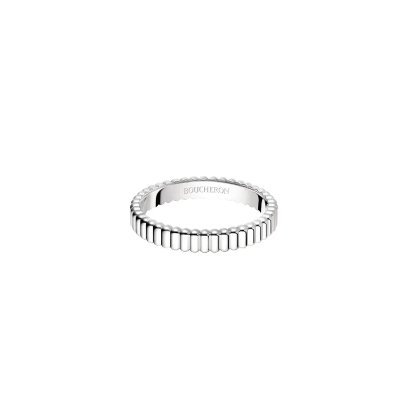 GROSGRAIN WHITE GOLD WEDDING BAND