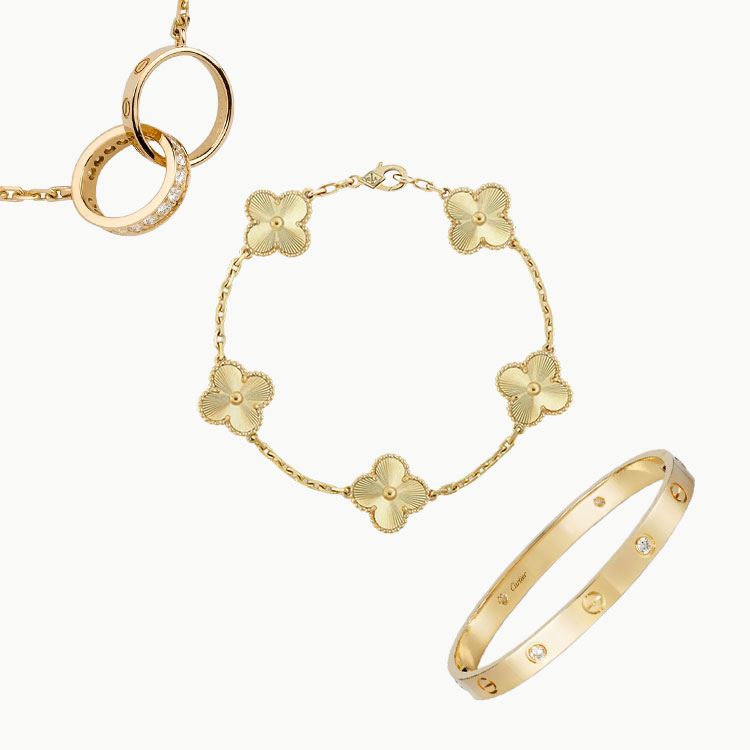 3-Piece Set Gold-Love & Diamonds