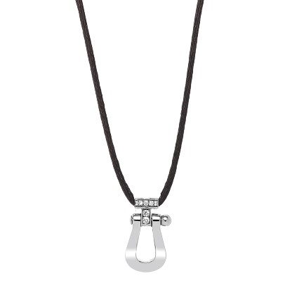 FORCE 10 PENDANT 18K WHITE GOLD AND DIAMONDS LARGE MODEL