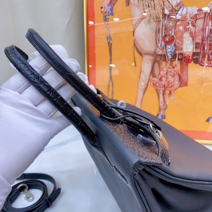 Herthtmes Togo Matte Alligator Birkin Touch 25/30 Gold