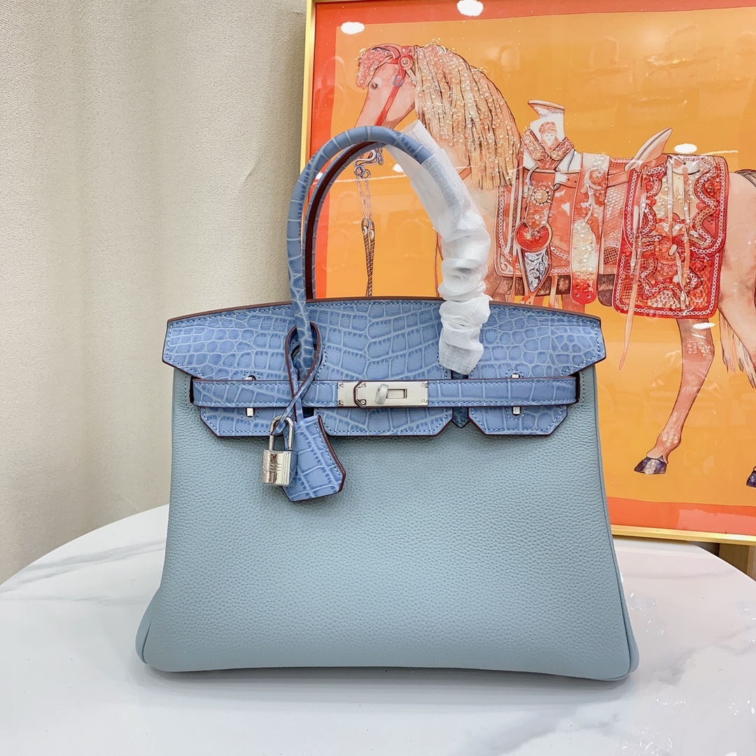 Herthtmes Togo Matte Alligator Birkin Touch 25/30 Gold