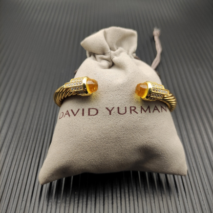 7mm Cable Bracelet with Yellow & Diamond Accents