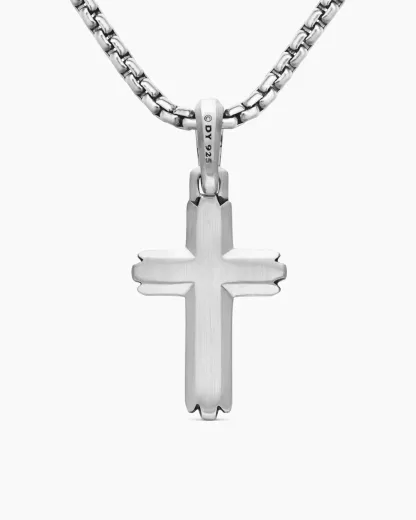 Deco Cross Pendant Sterling Silver