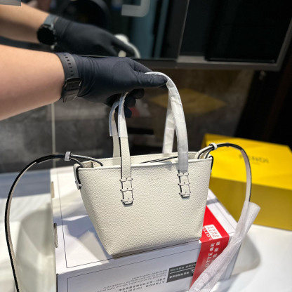 Dove-Coloured Leather Roll Mini Bag